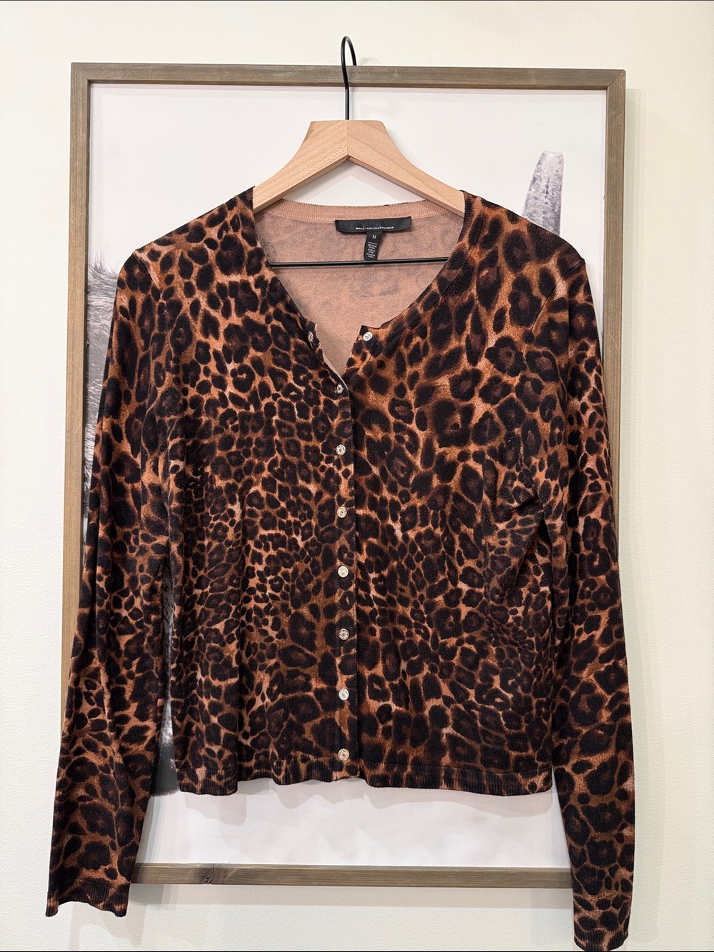 🖤🌟🤎 White House Black Market Leopard Print Cardigan